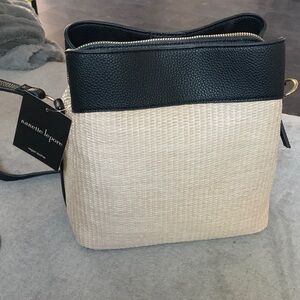 Nanette Lepore Black and Cream Crossbody Bag